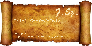 Feitl Szofrónia névjegykártya